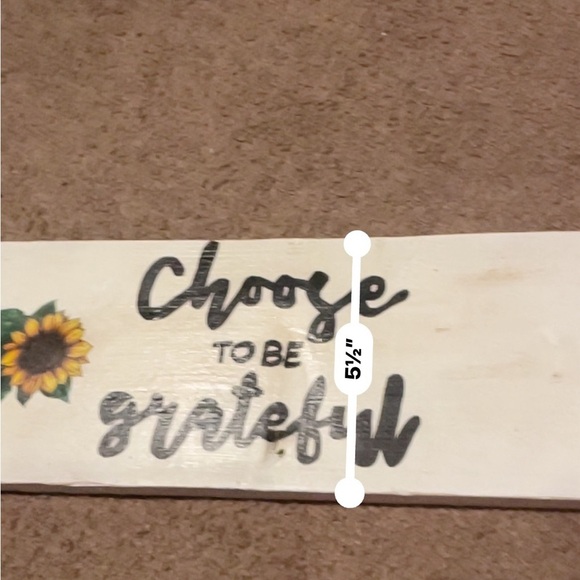Inspirational White Wall Sign with Sunflower Design - Picture 3 of 3